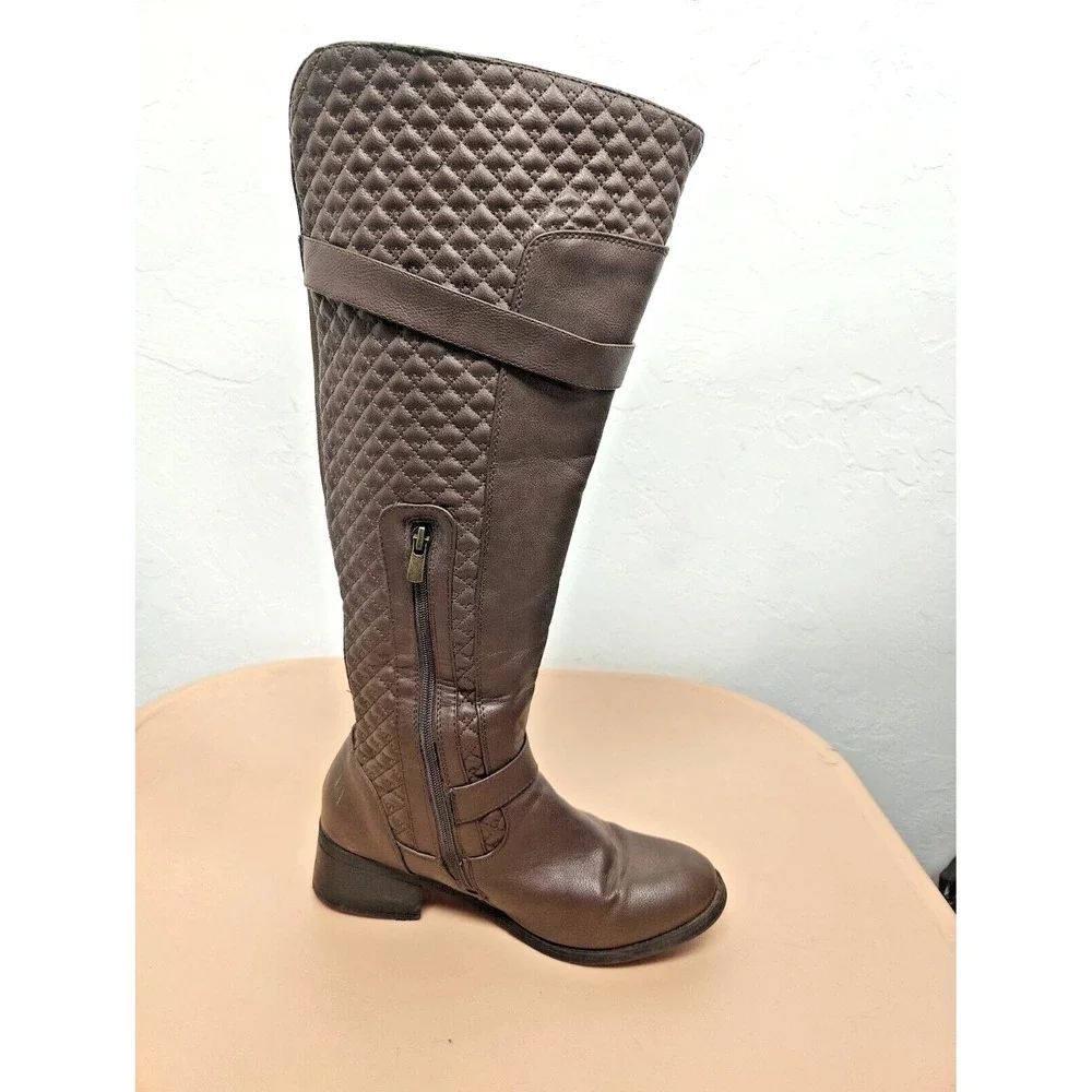 Nicole Womens Brwon Knee‎ High Fashion Boots Size 10W 41740093